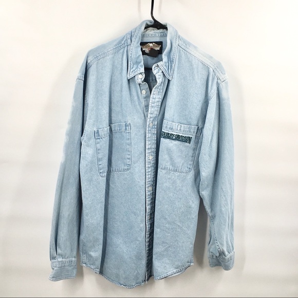 Harley Davidson Blue Button Shirt Cotton J… - Picture 2 of 6